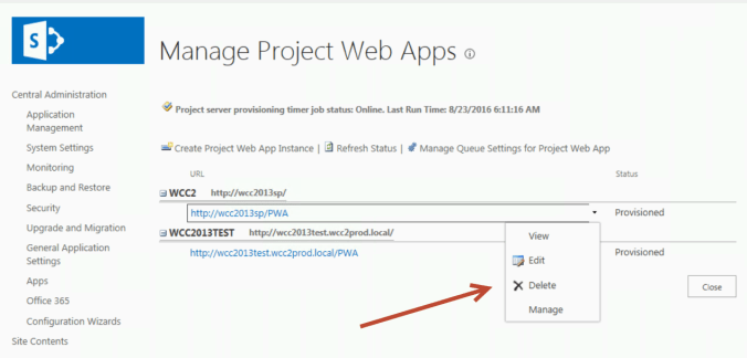 ManageProjectWebApps